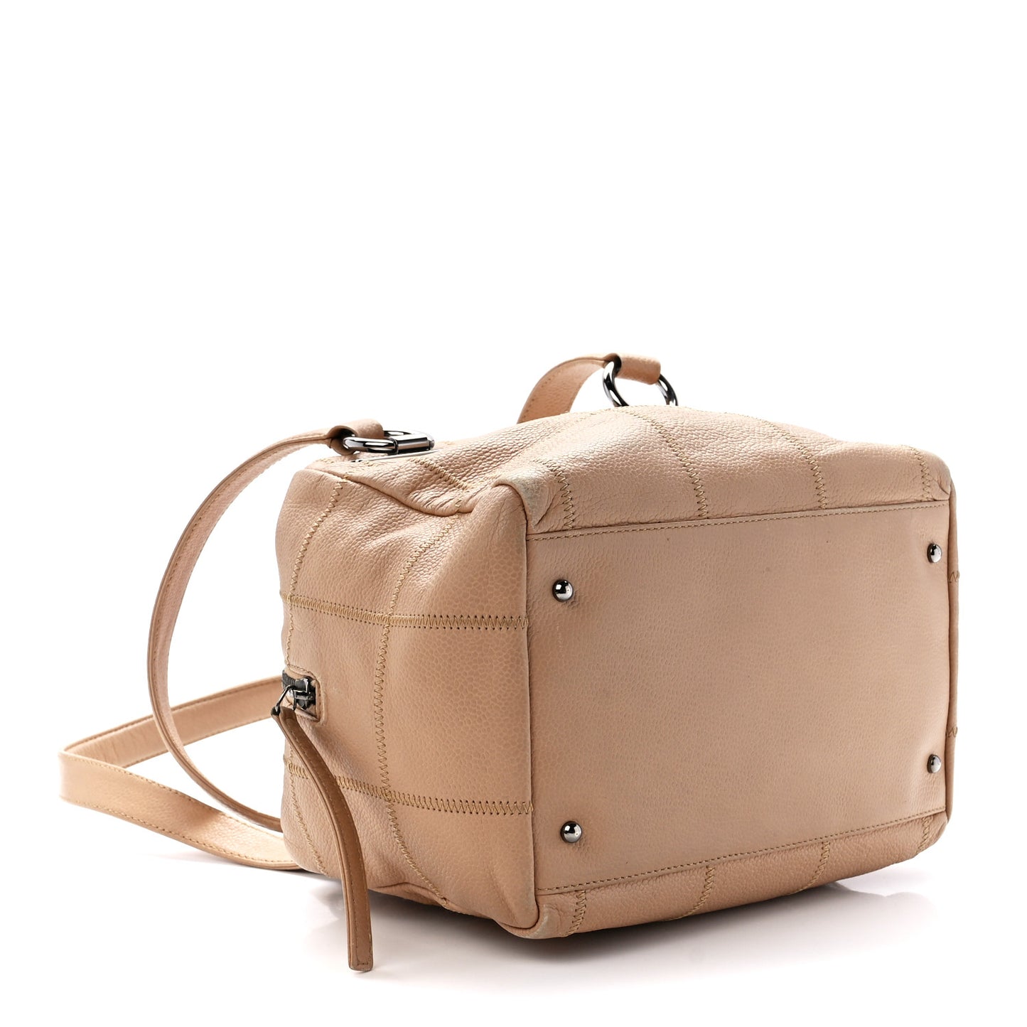 Caviar Square Stitched Bowler Beige