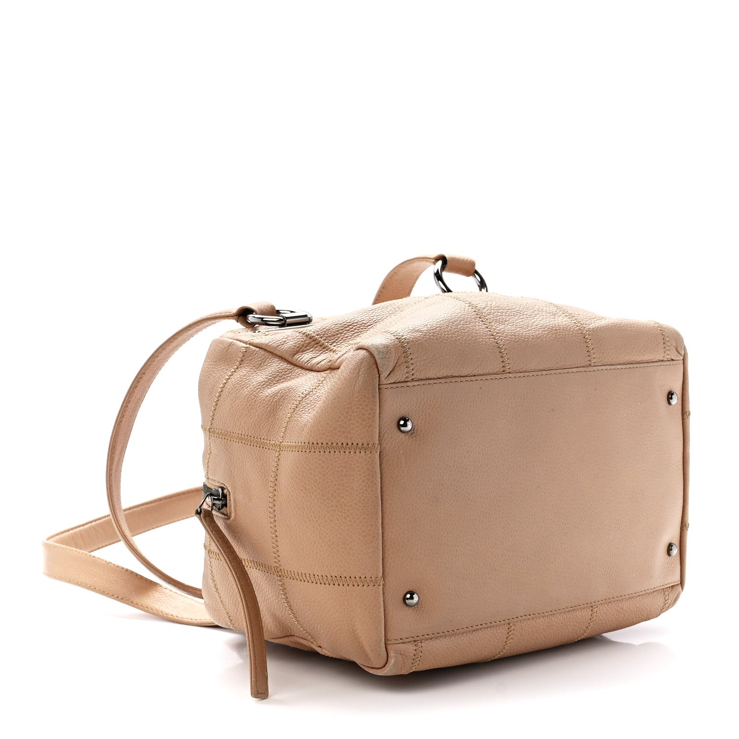 Chanel Caviar Square Stitched Bowler Beige 3 of 10