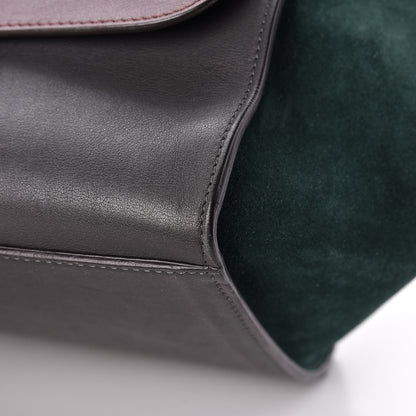 Celine Smooth Calfskin Suede Medium Tri-Color Trapeze Green Burgundy 13 of 15