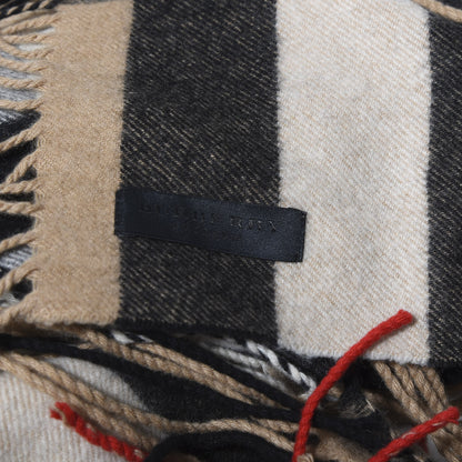 Burberry Prorsum Cashmere Half Mega Check Fringe Scarf Camel 3 of 4