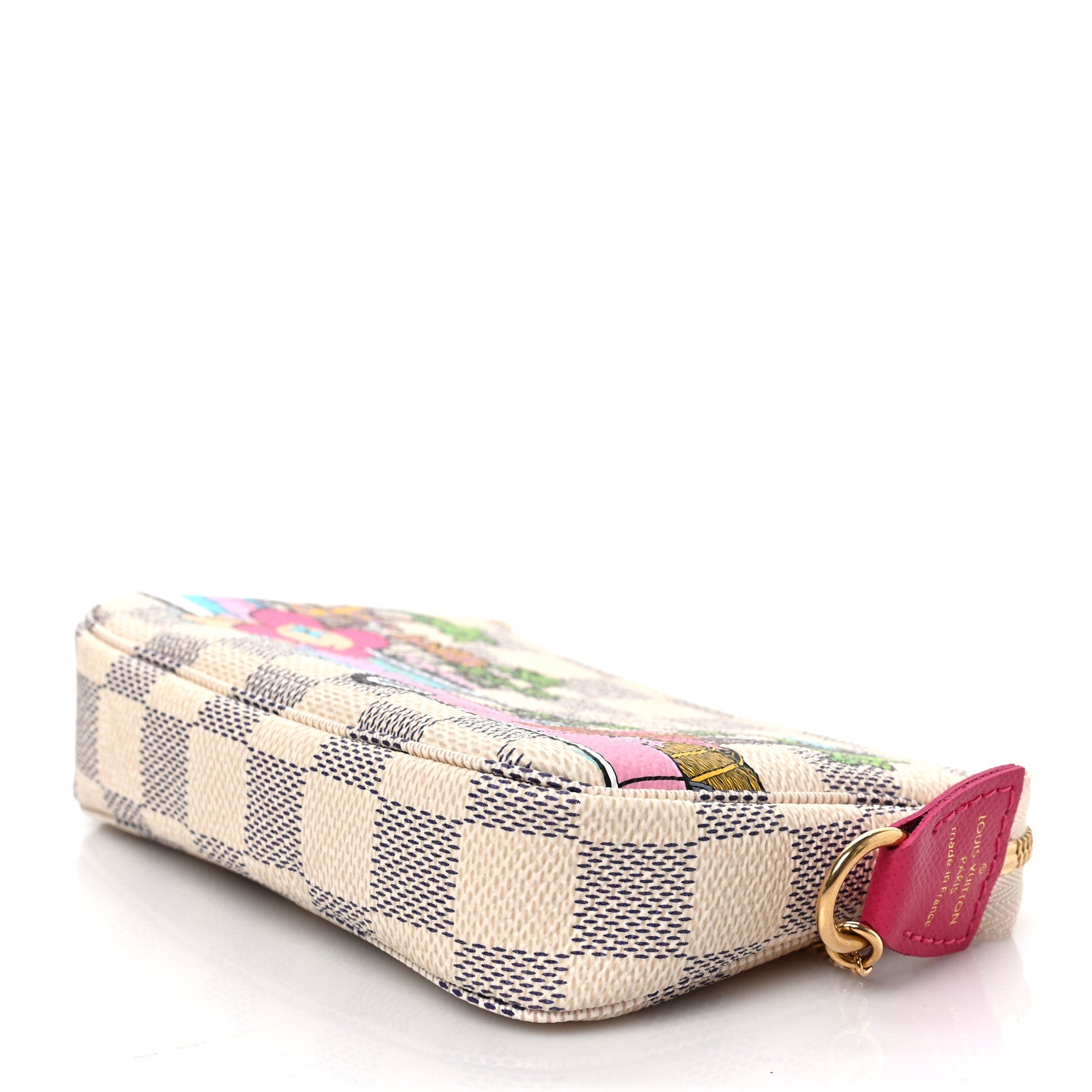 Louis Vuitton Damier Azur 2021 Christmas Animation Hollywood Mini Pochette Accessories Fuchsia 7 of 7