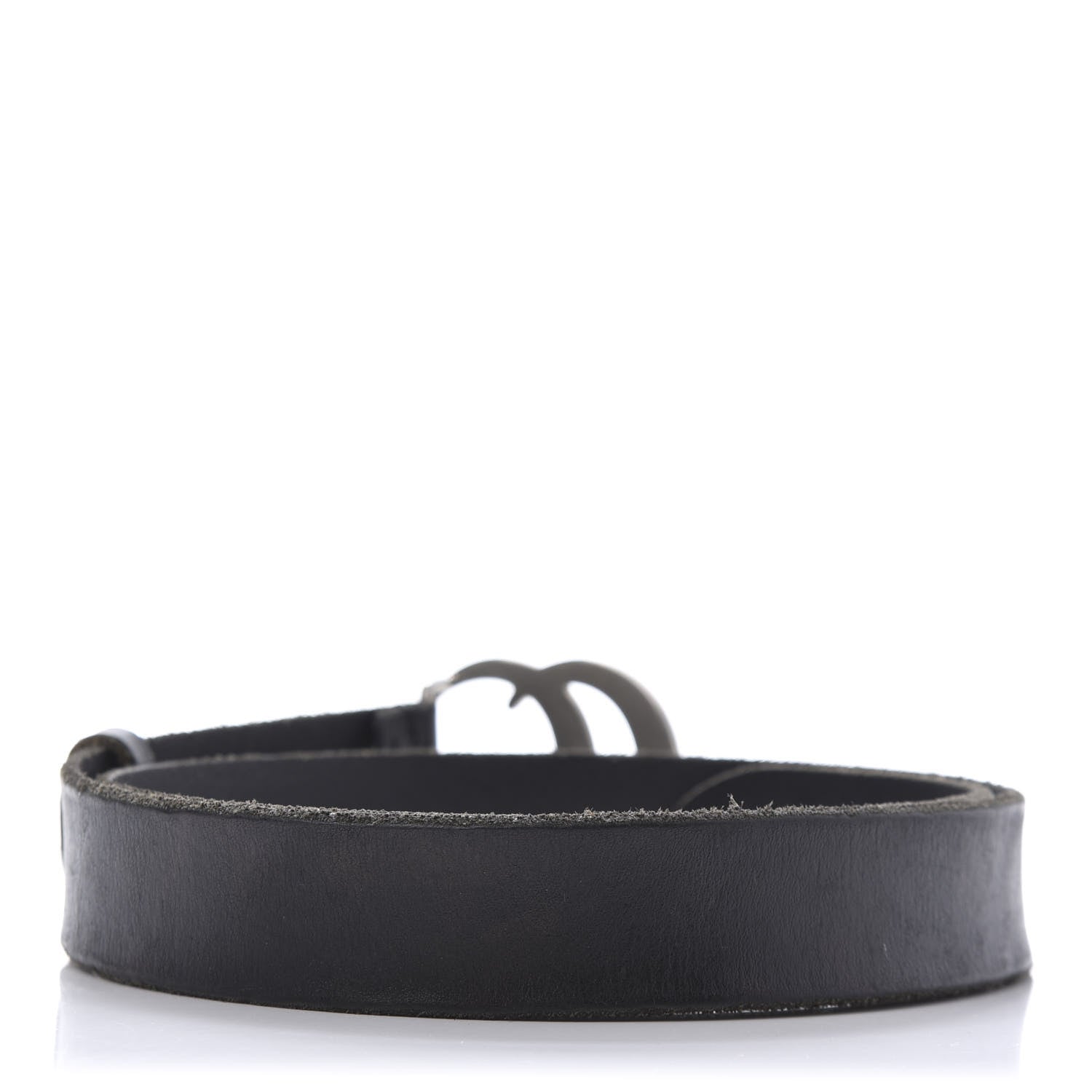 Gucci Cuoio Toscano Nickel Double G 30mm Belt 80 32 Black 2 of 5