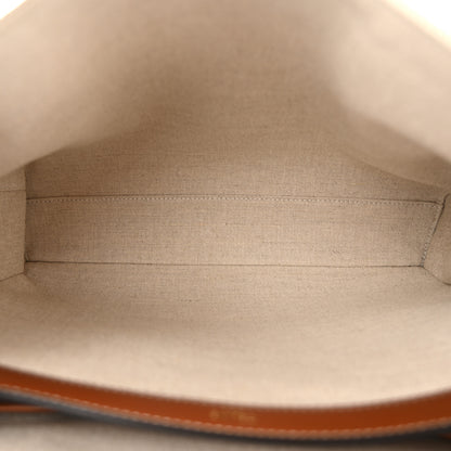 Celine Canvas Calfskin Medium Soft 16 Top Handle Bag Tan White 5 of 10