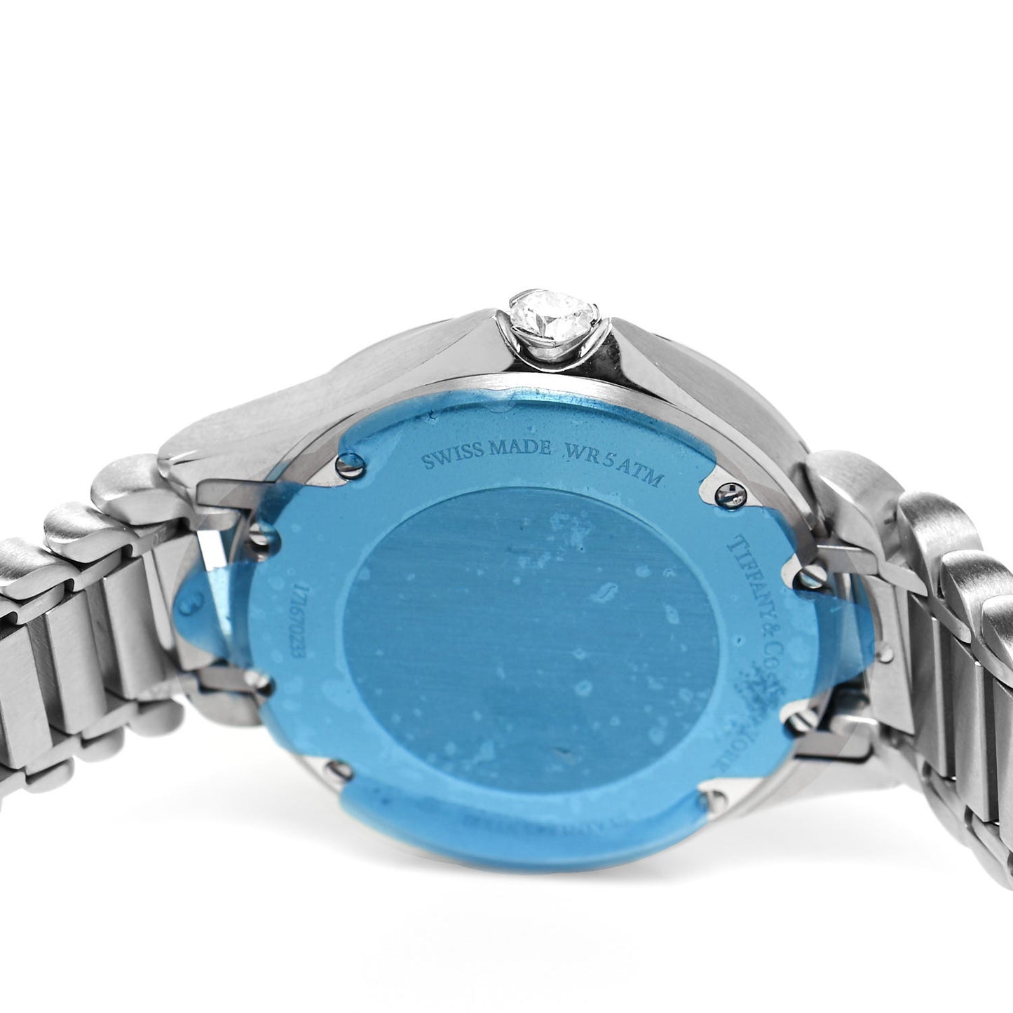 Stainless Steel Diamond 28mm Metro 2-Hand Quartz Watch Ice Blue