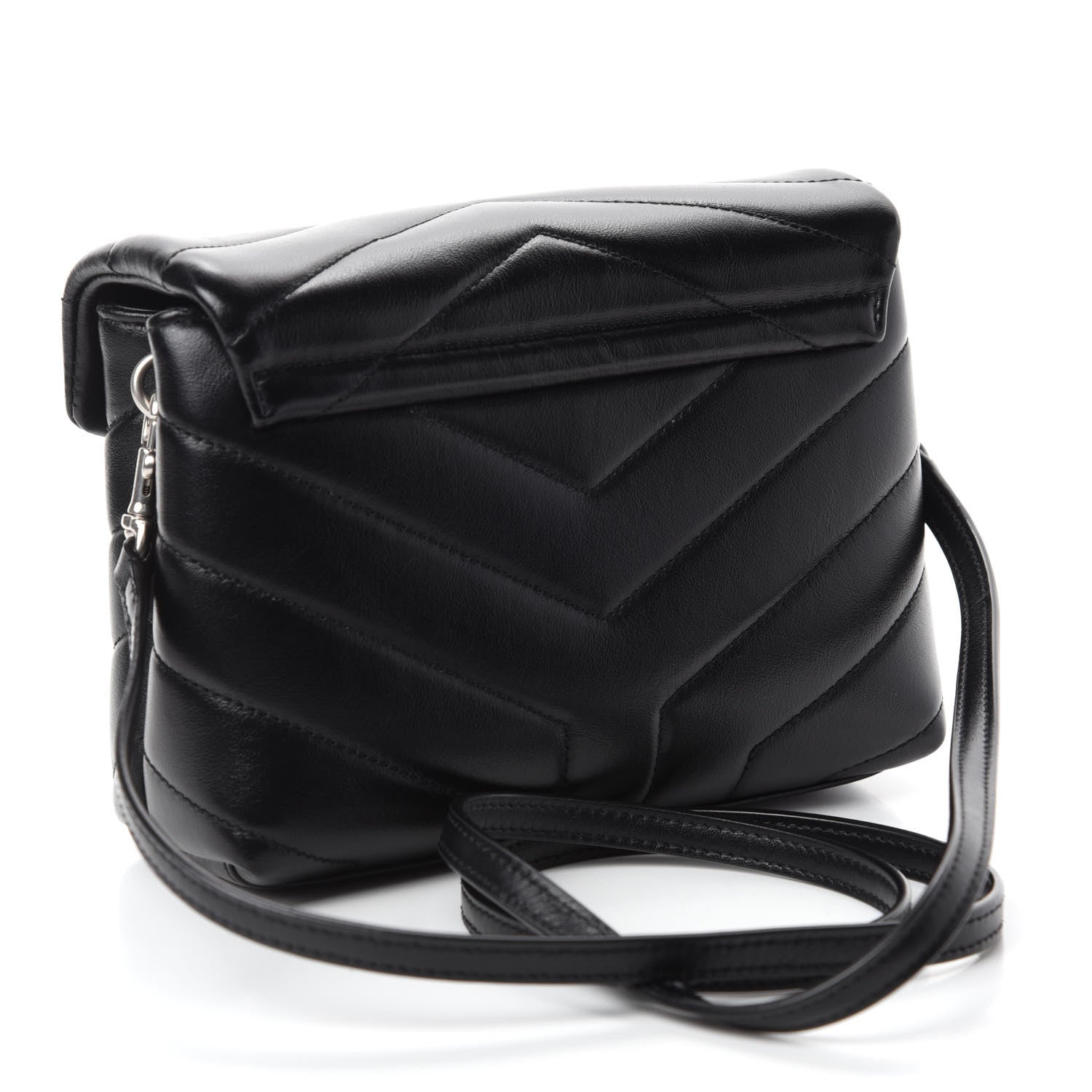Saint Laurent Calfskin Y Quilted Monogram Toy Loulou Crossbody Bag Black 3 of 12