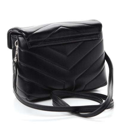 Saint Laurent Calfskin Y Quilted Monogram Toy Loulou Crossbody Bag Black 3 of 12