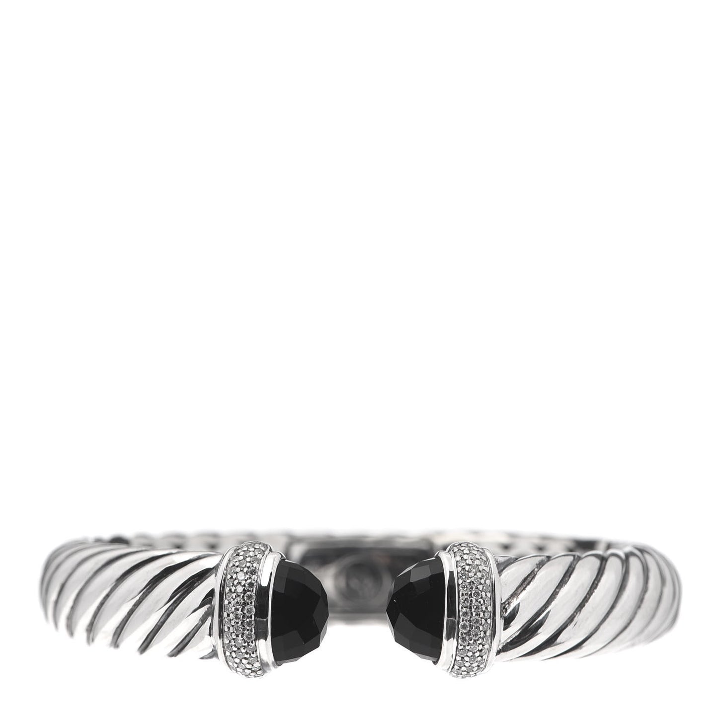 Sterling Silver Diamond Black Onyx 10mm Waverly Bracelet
