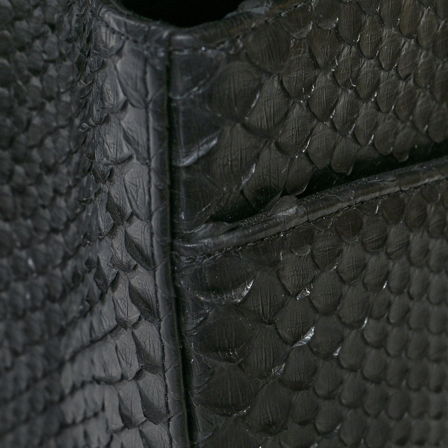 Snakeskin Jumbo Double Flap Black