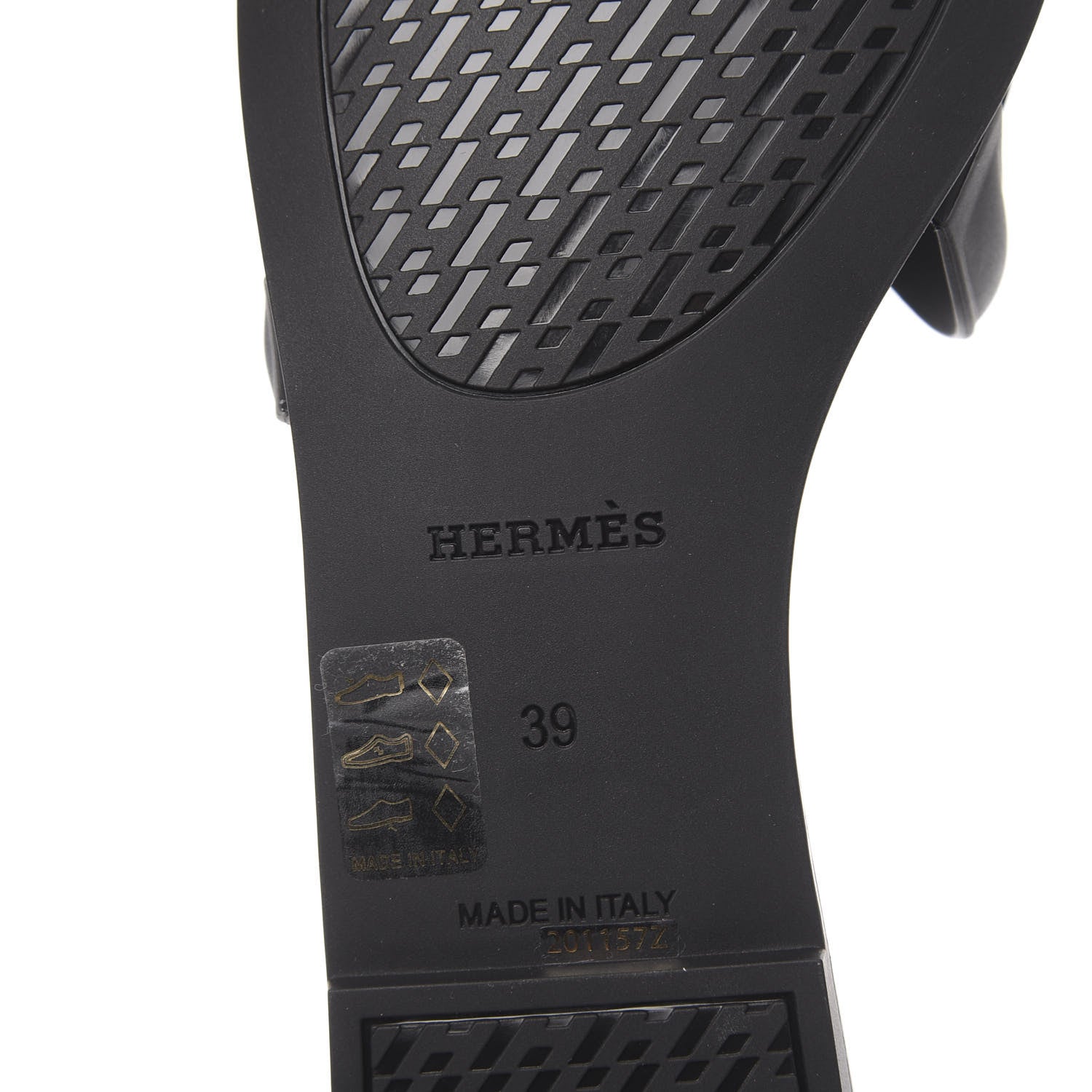 Hermes Rubber Aloha Sandals 39 Black 7 of 8