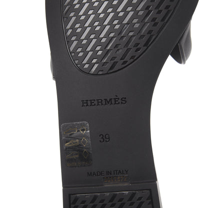 Hermes Rubber Aloha Sandals 39 Black 7 of 8