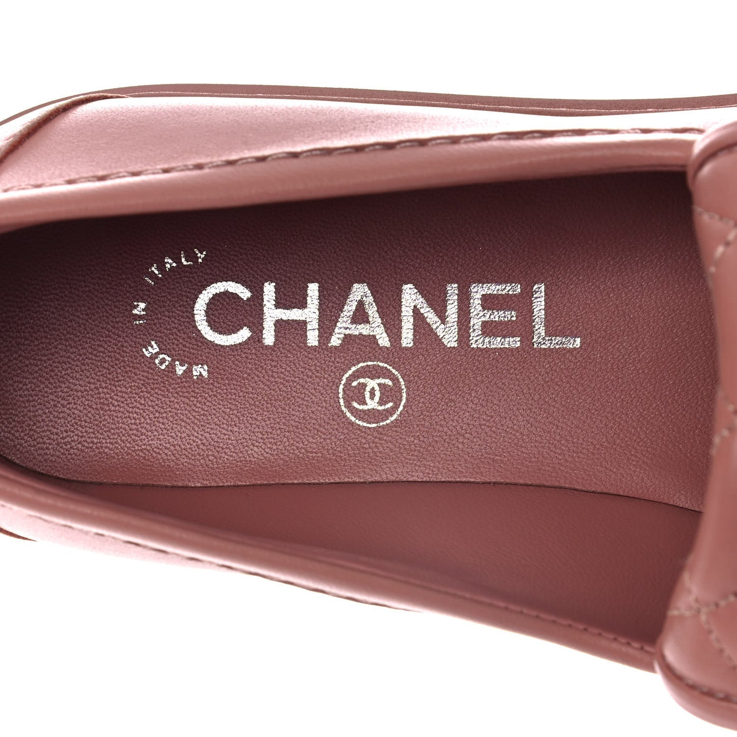 Lambskin Quilted CC Turnlock Loafers 37 Dark Pink