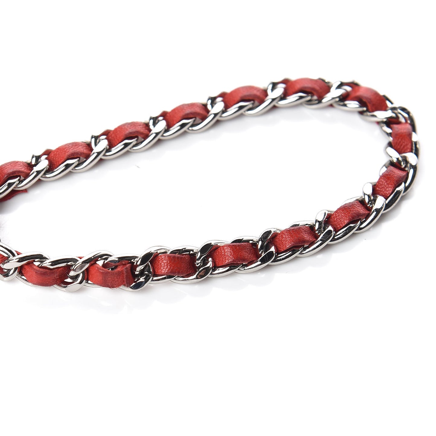 Lambskin Camellia Embossed Wallet On Chain WOC Red