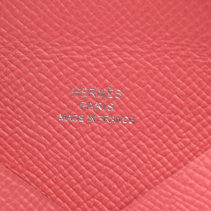 Hermes Epsom Calvi Card Case Rose Azalee 6 of 8