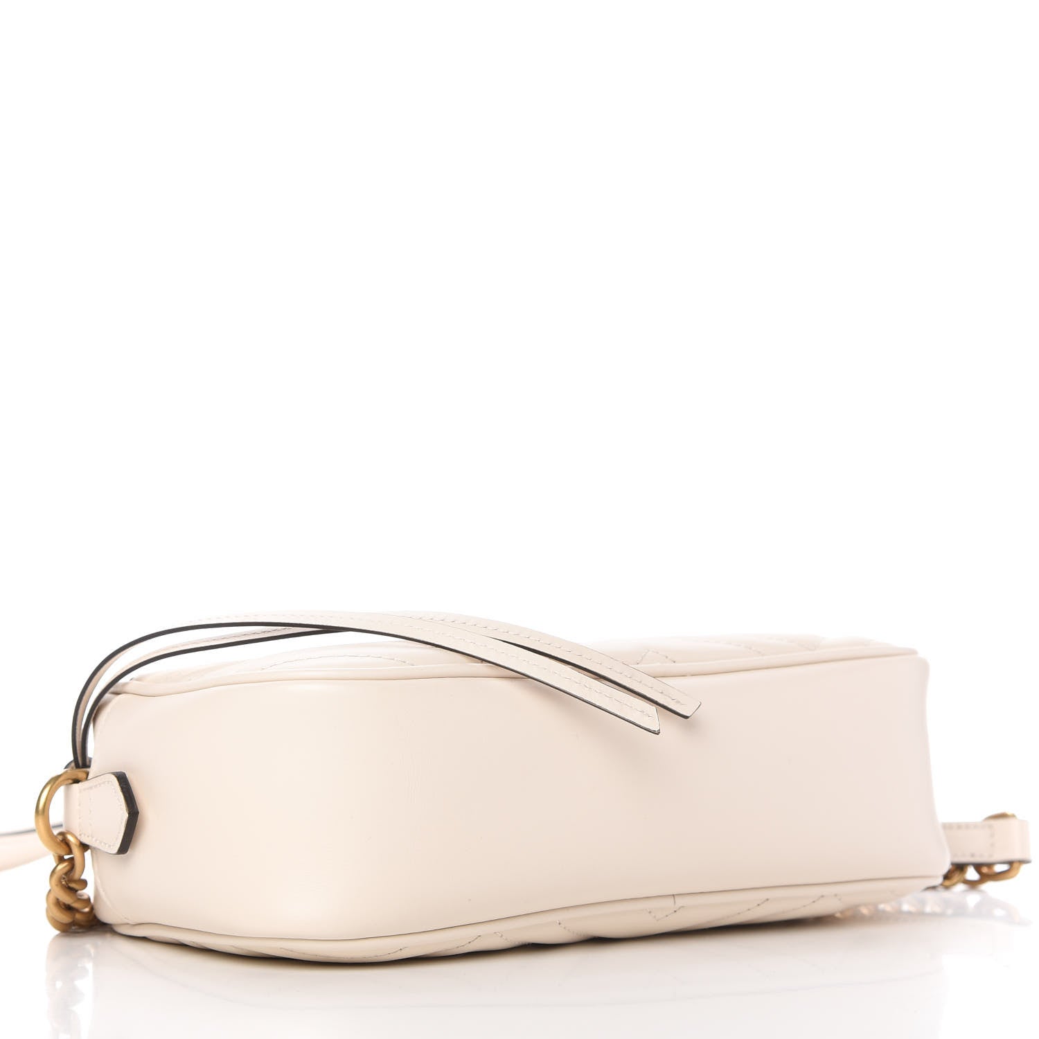 Gucci Calfskin Matelasse Small GG Marmont Chain Shoulder Bag White 4 of 10