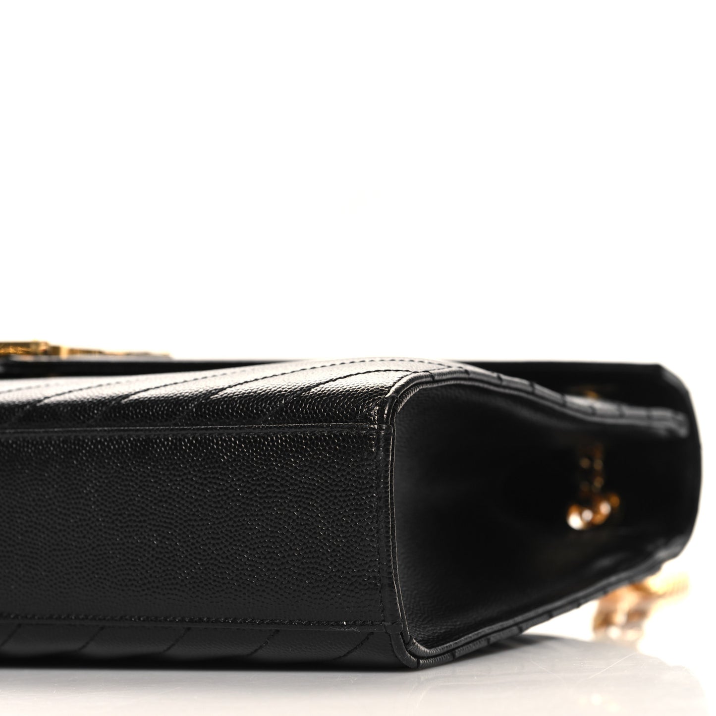 Grain De Poudre Matelasse Chevron Large Monogram Satchel Black