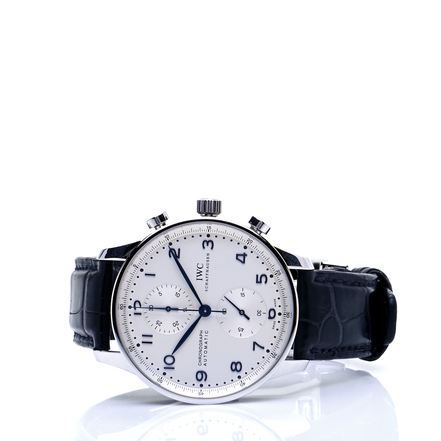 Stainless Steel Alligator 41mm Portugieser Chronograph Automatic Watch IW371417