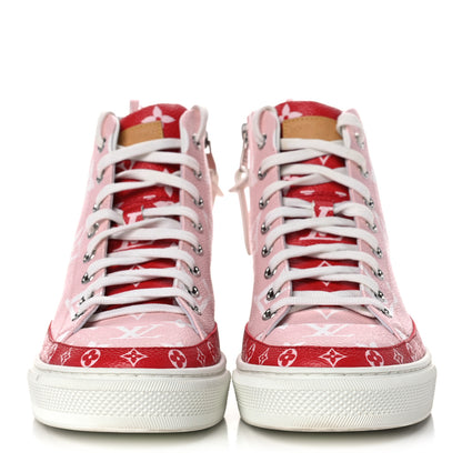 Louis Vuitton Monogram Giant Stellar Sneaker Boots 39 Rose Rouge 2 of 11
