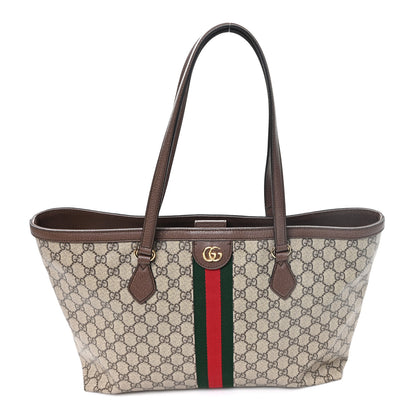 Gucci GG Supreme Monogram Medium Ophidia Shopping Tote Brown 1 of 9