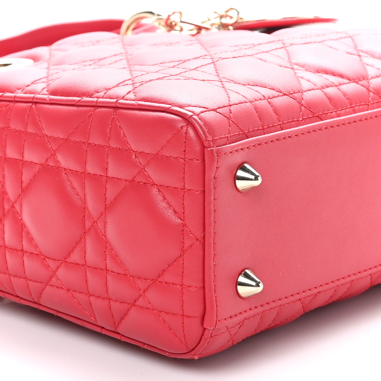 Christian Dior Lambskin Cannage Small My ABCDior Lady Dior Red 10 of 10