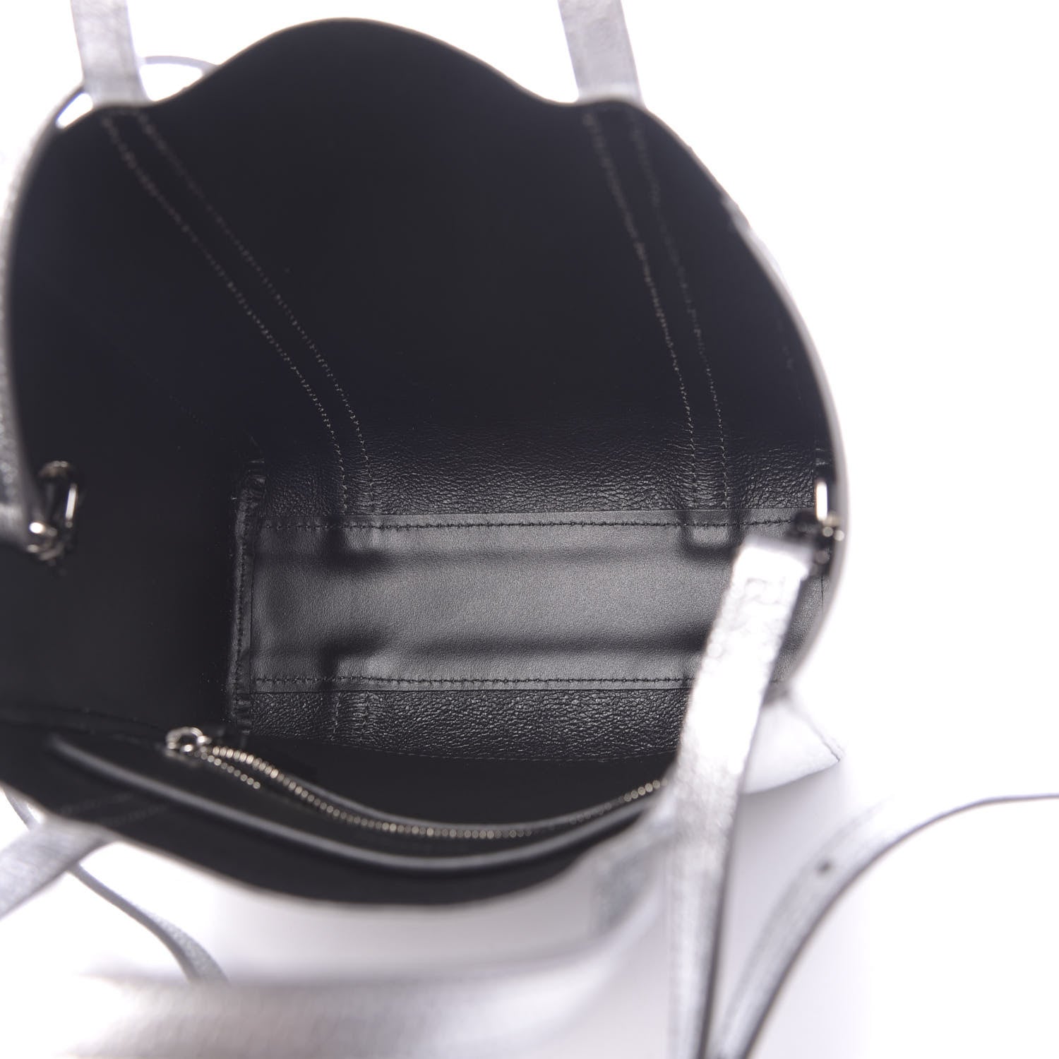 Balenciaga Metallic Goatskin Logo XXS Everyday Tote Argent Black 5 of 9