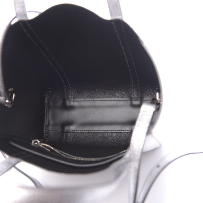 Balenciaga Metallic Goatskin Logo XXS Everyday Tote Argent Black 5 of 9