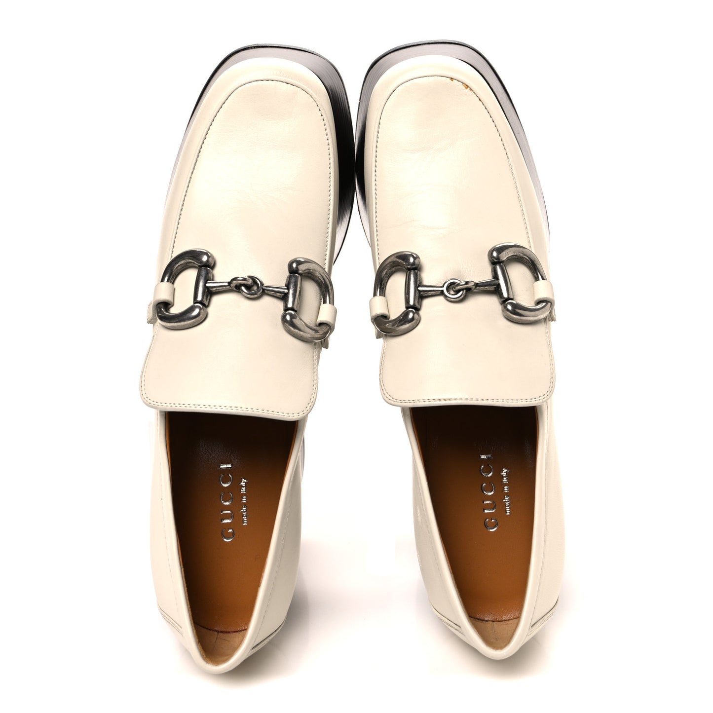 Malaga Kid Horsebit Platform Loafers 36 Mystic White
