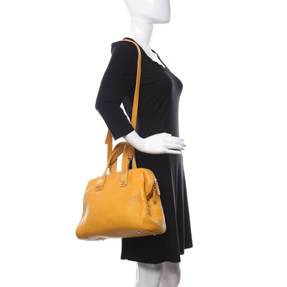 Fendi Pebbled Calfskin Small Chameleon Tote Yellow 2 of 10