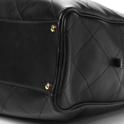 Chanel Calfskin Stitched Maxi Logo Bowling Bag Black 9 of 9