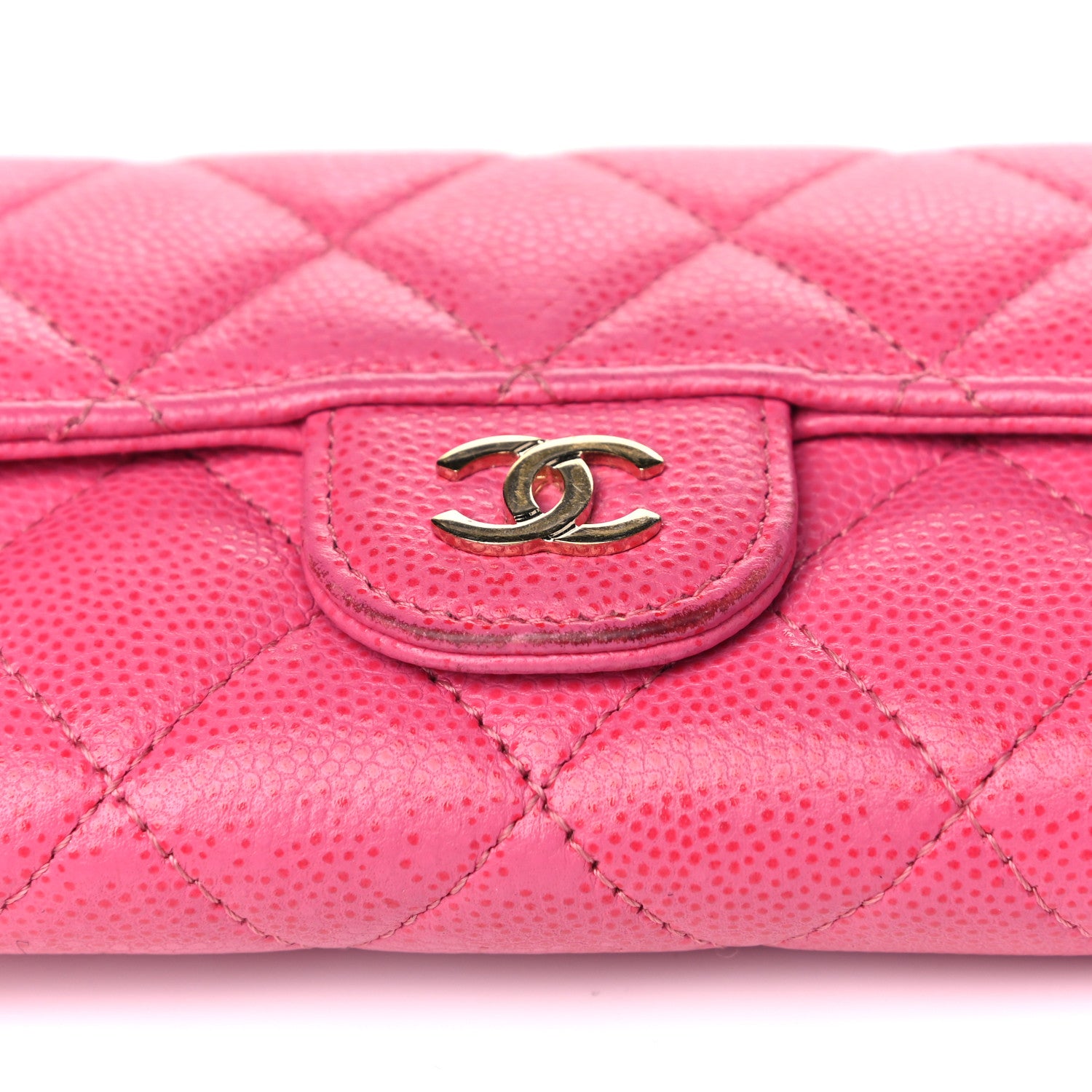 Chanel Caviar Quilted Card Flap Holder Pink 12 of 17