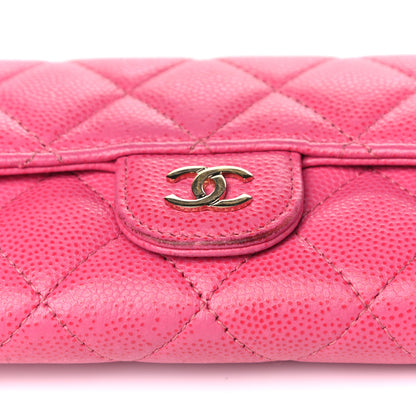 Chanel Caviar Quilted Card Flap Holder Pink 12 of 17