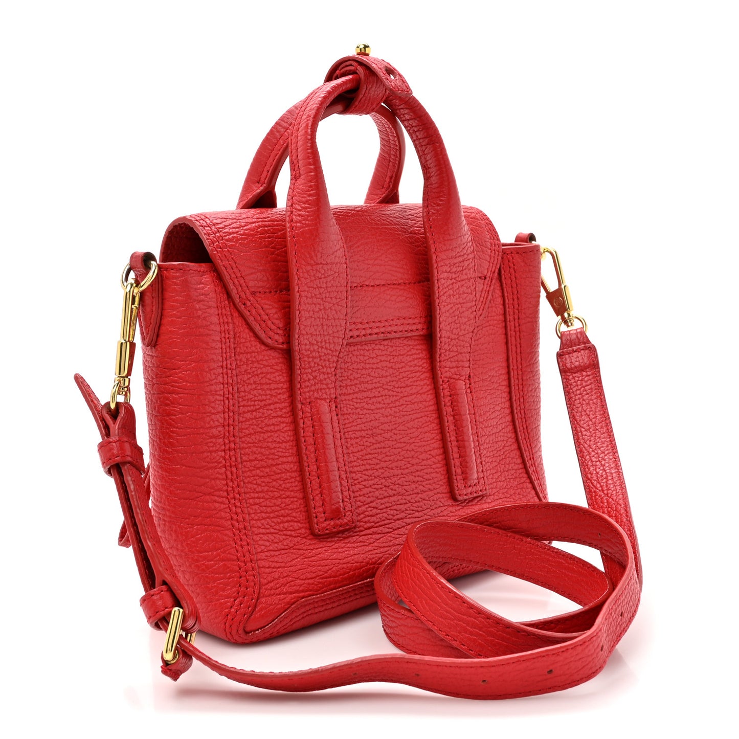Textured Calfskin Mini Pashli Satchel Red