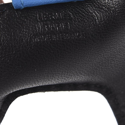 Hermes Milo Lambskin Grigri Rodeo Horse Bag Charm PM Black Gold Bleu Zanzibar 4 of 5