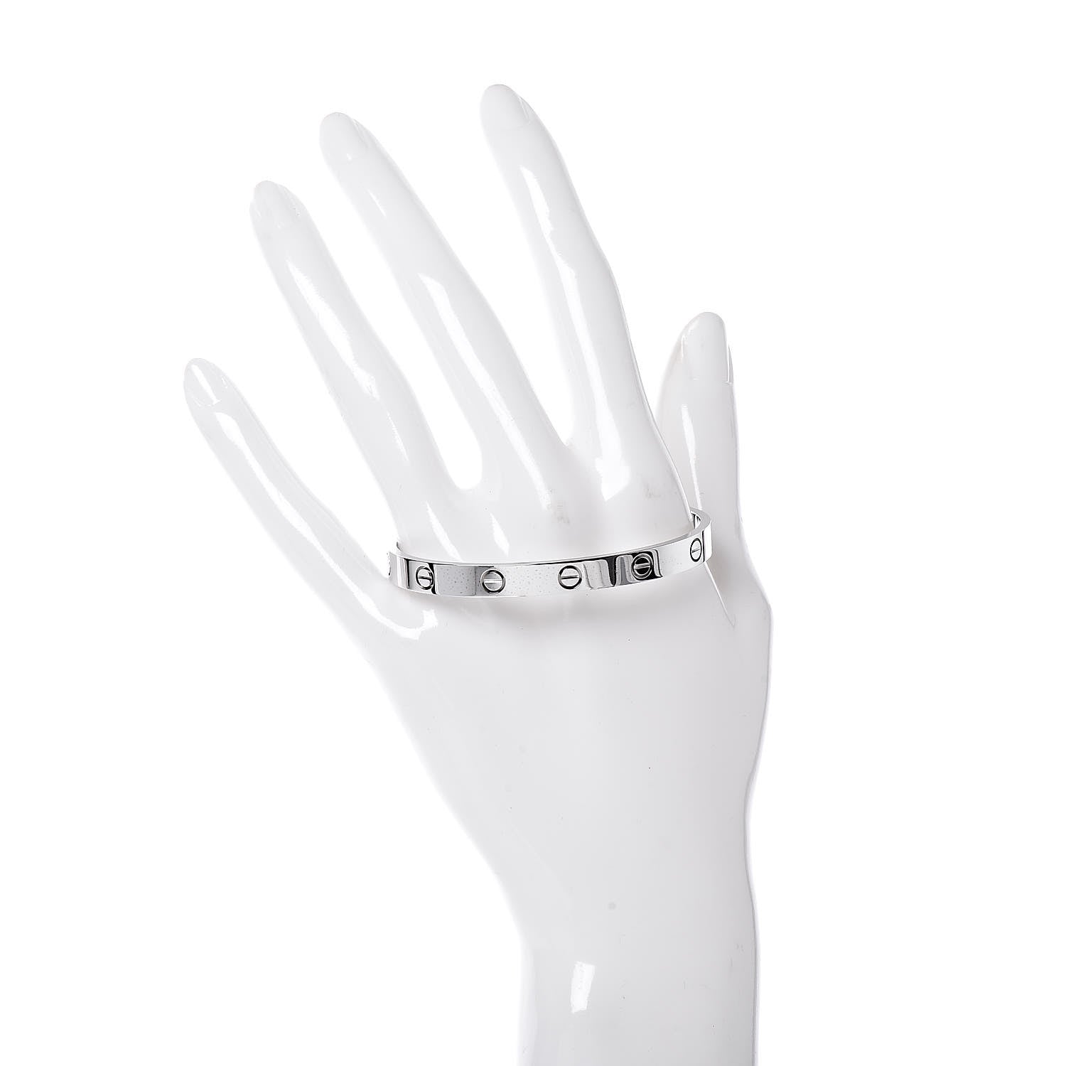 Cartier 18K White Gold LOVE Cuff Bracelet 17 2 of 4