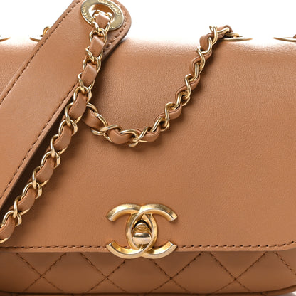 Chanel Calfskin Quilted Multi Pouching Flap And Coin Purse Beige 9 of 11