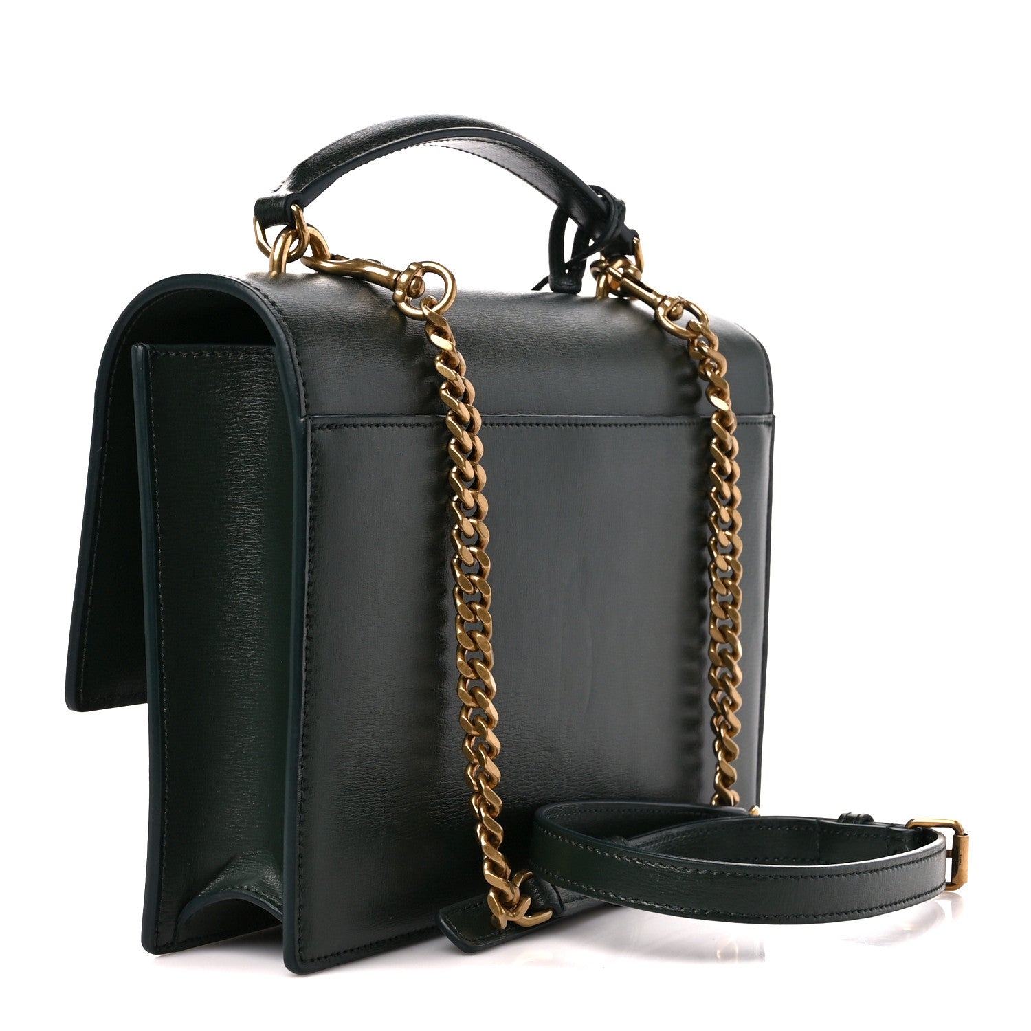 Saint Laurent Calfskin Medium Monogram Sunset New Vert Fonce 3 of 12