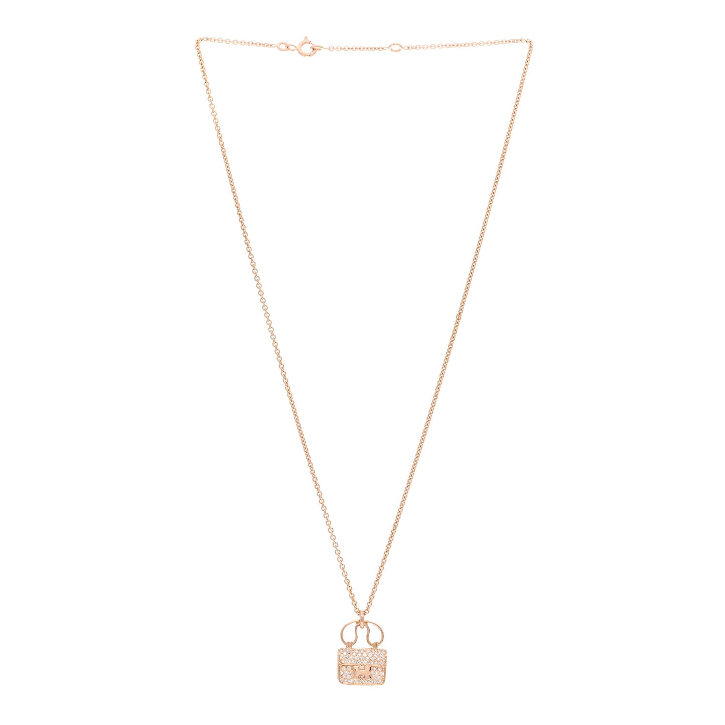 18K Rose Gold Diamond Constance Amulette Pendant Necklace