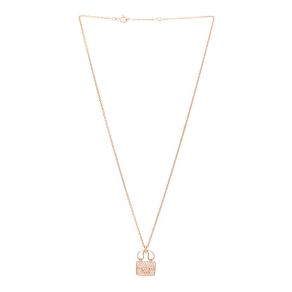 Hermes 18K Rose Gold Diamond Constance Amulette Pendant Necklace 3 of 5