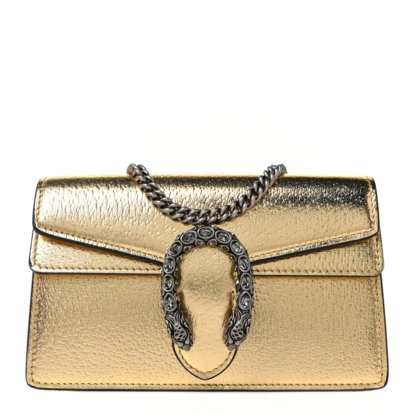 Metallic Calfskin Super Mini Dionysus Shoulder Bag Gold