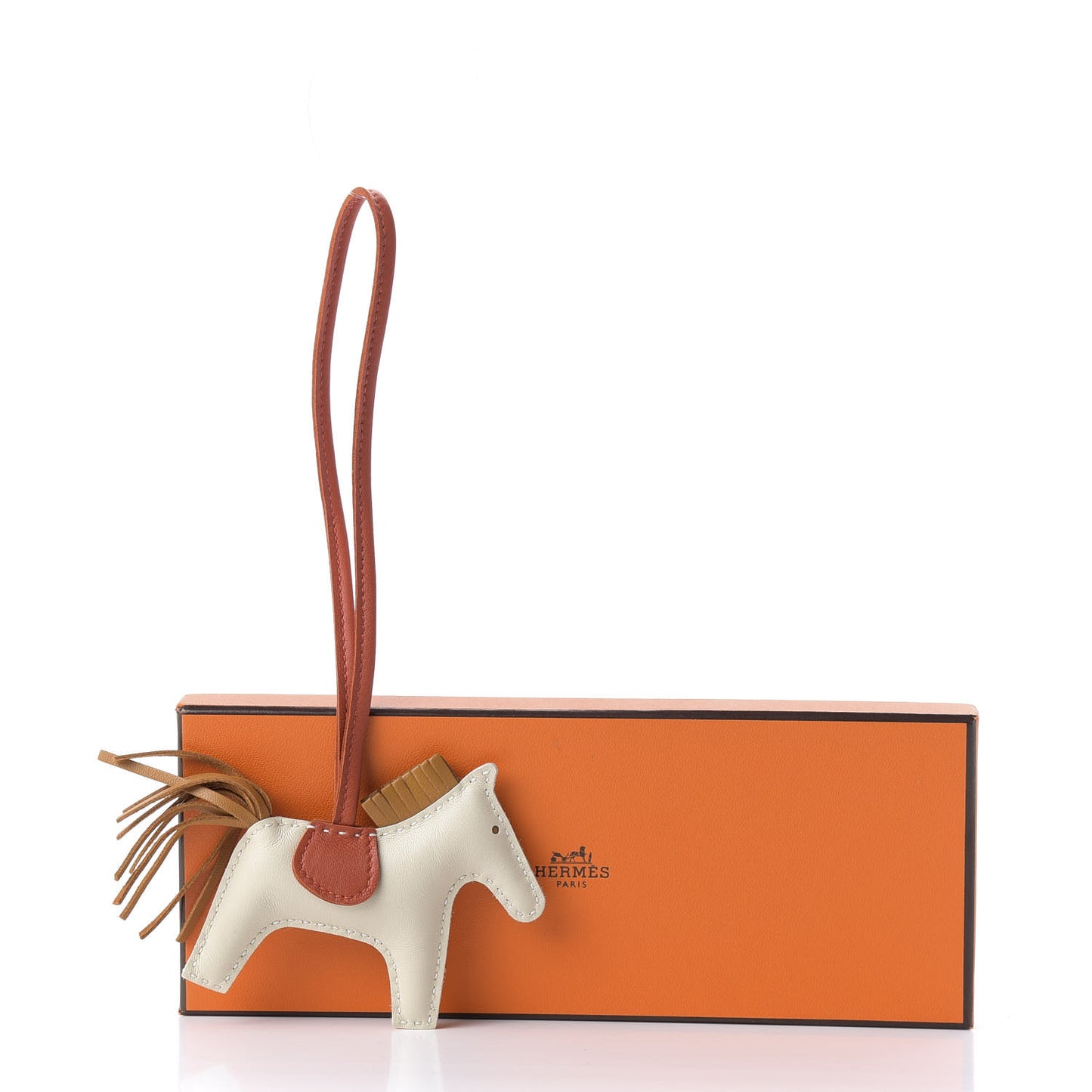 Milo Lambskin Grigri Rodeo Horse Bag Charm PM Craie Sesame Cornaline