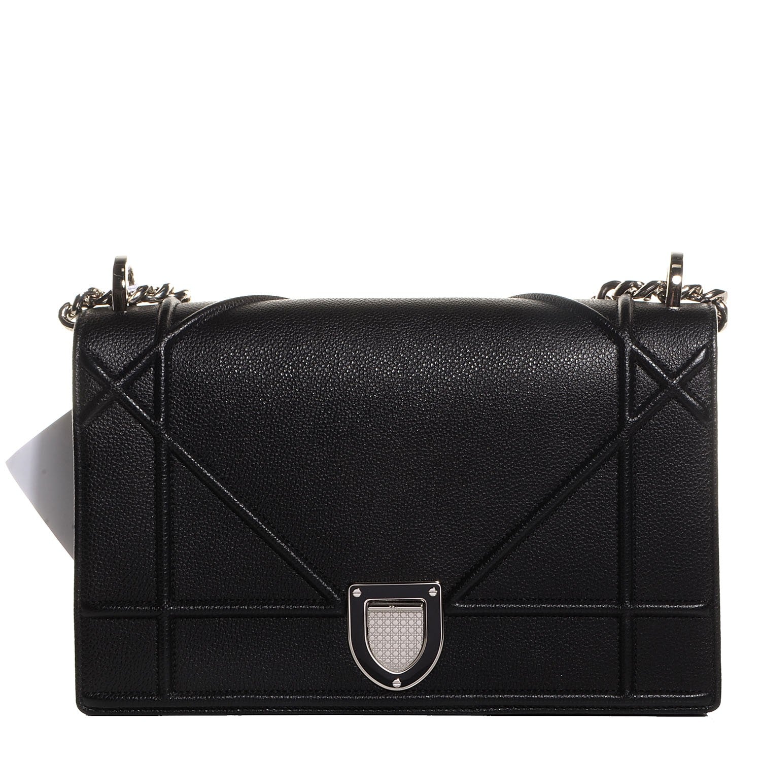Christian Dior Grained Calfskin Medium Diorama Flap Bag Black 1 of 7