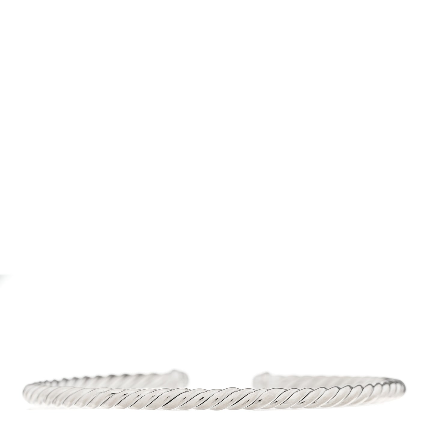 18K White Gold Diamond 4mm Cable Flex Cuff Bracelet