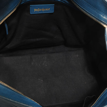 Saint Laurent Leather Medium Cabas ChYc Peacock Blue 6 of 9