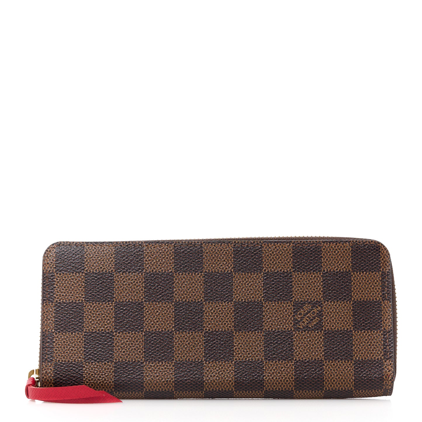 Damier Ebene Clemence Wallet Cherry