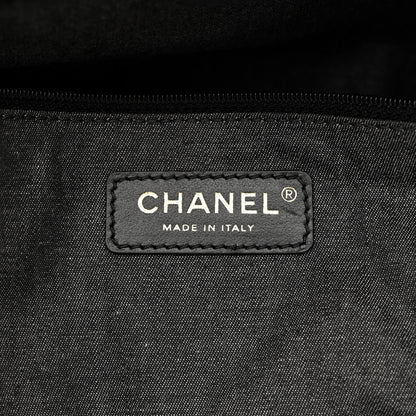 Chanel Straw Raffia Calfskin Chain Medium Deauville Tote Black 6 of 12