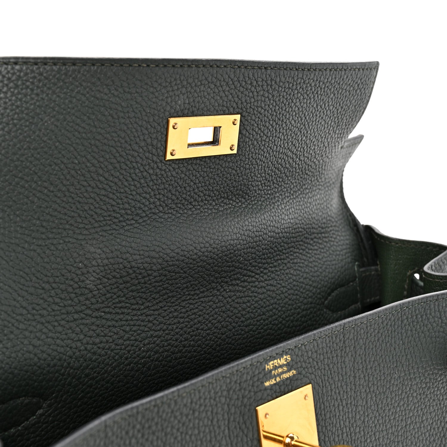 Hermes Togo Kelly Retourne 28 Vert Fonce 13 of 16