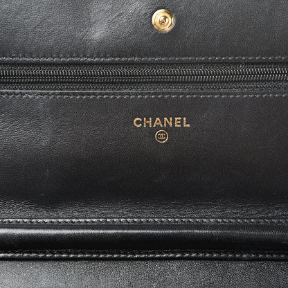 Chanel Lambskin Quilted Wallet On Chain WOC Black 6 of 16