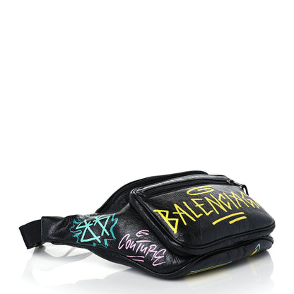 Balenciaga Agneau Arena Graffiti All Over Explorer Belt Bag Black Multicolor 4 of 9
