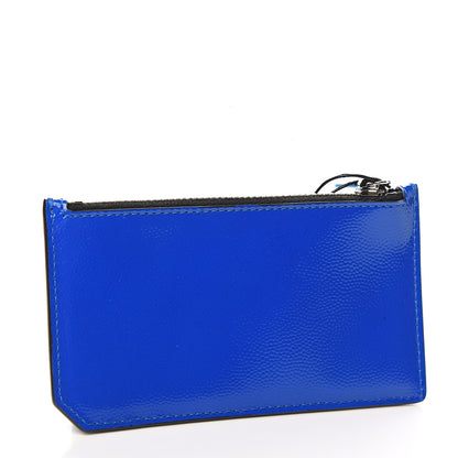 Saint Laurent Patent Calfskin 5 Fragments Zip Card Case Blue Majorelle 2 of 8