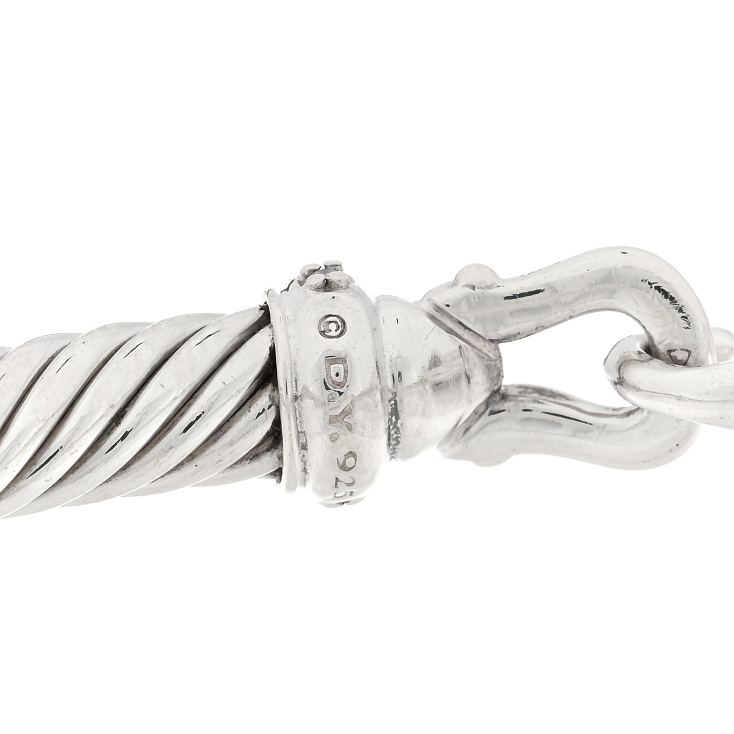 Sterling Silver Diamond 5mm Cable Buckle Bracelet
