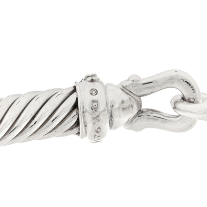David Yurman Sterling Silver Diamond 5mm Cable Buckle Bracelet 3 of 3